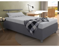 Postel s matrací Caribic 110x200 cm, světle šedá/šedá látka