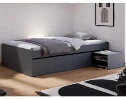 Postel s úložnými zásuvkami Assisi 120x200 cm, antracitová