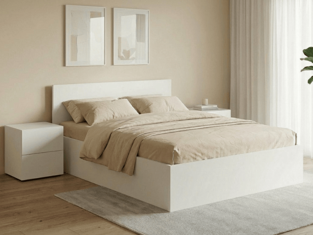Postel SOFIA 140 x 200 cm, bílá Matrace: Matrace Coco Maxi 20 cm, Rošt: Bez roštu