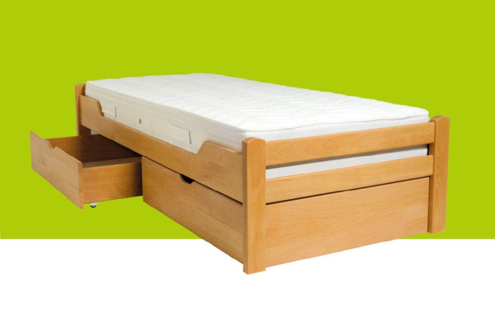 Postel z masivu K1 90 2N - buk Buk natural