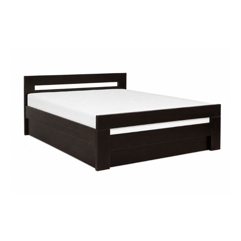 Postel z masivu K6 BOX - buk Žlutá 120 × 200 cm