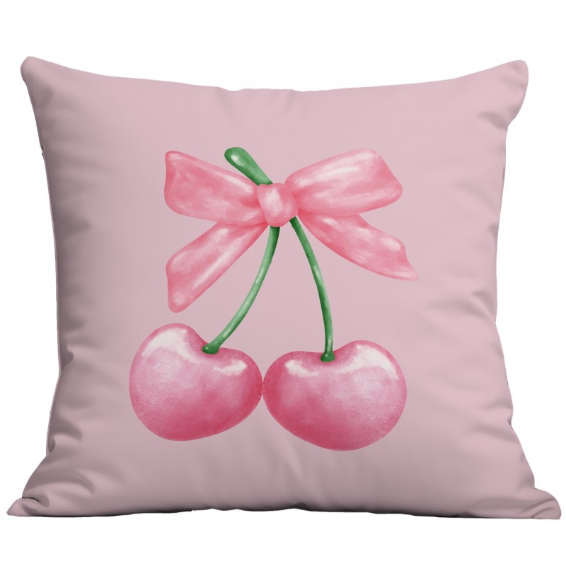 Povlak na polštář CHERRIES 45x45 cm, růžový