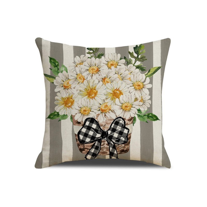 Povlak na polštář DAISIES 45x45 cm, šedý