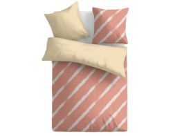 Povlečení Estella 140x200 cm, pruhované lososvé,  renforcé