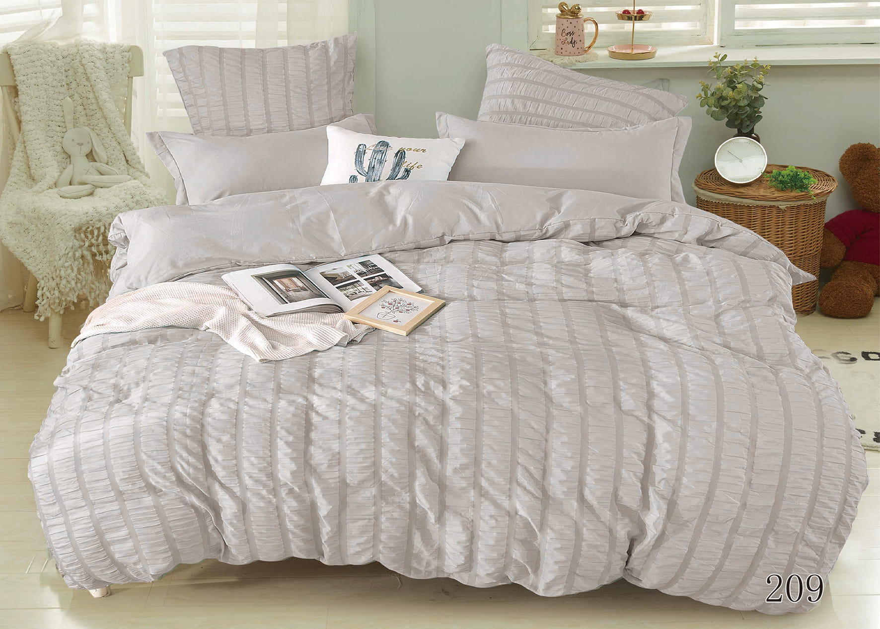 Povlečení z mikrovlákna s vaflovou strukturou WAFFLE světle šedé