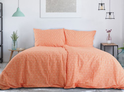 Povlečení z Renforcé bavlny OKTAGON oranžové Rozměr povlečení: 2 ks 70 x 90 cm | 200 x 220 cm