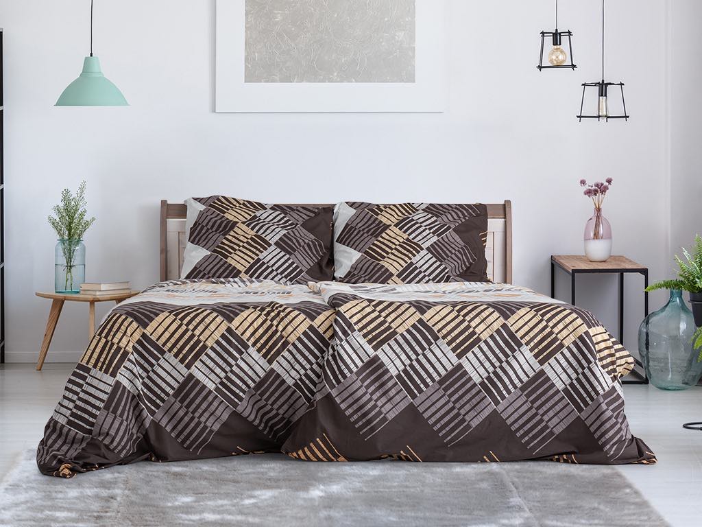 Povlečení z Renforcé bavlny PULA hnědé Rozměr povlečení: 70 x 90 cm | 140 x 200 cm