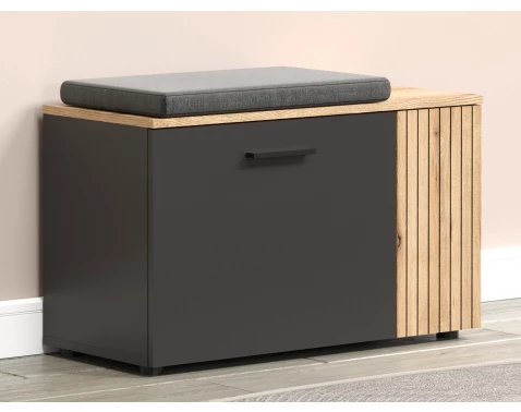 Předsíňová lavice na boty Esteban, antracit/dub evoke