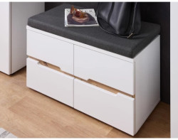 Předsíňová lavice na boty Memphis, bílá/dub artisan