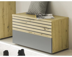 Předsíňová lavice s botníkem Milan, dub artisan/šedá