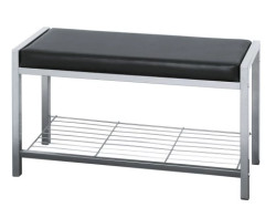 Předsíňová lavice s přihrádkou na boty Enya, šedá/černý sedák