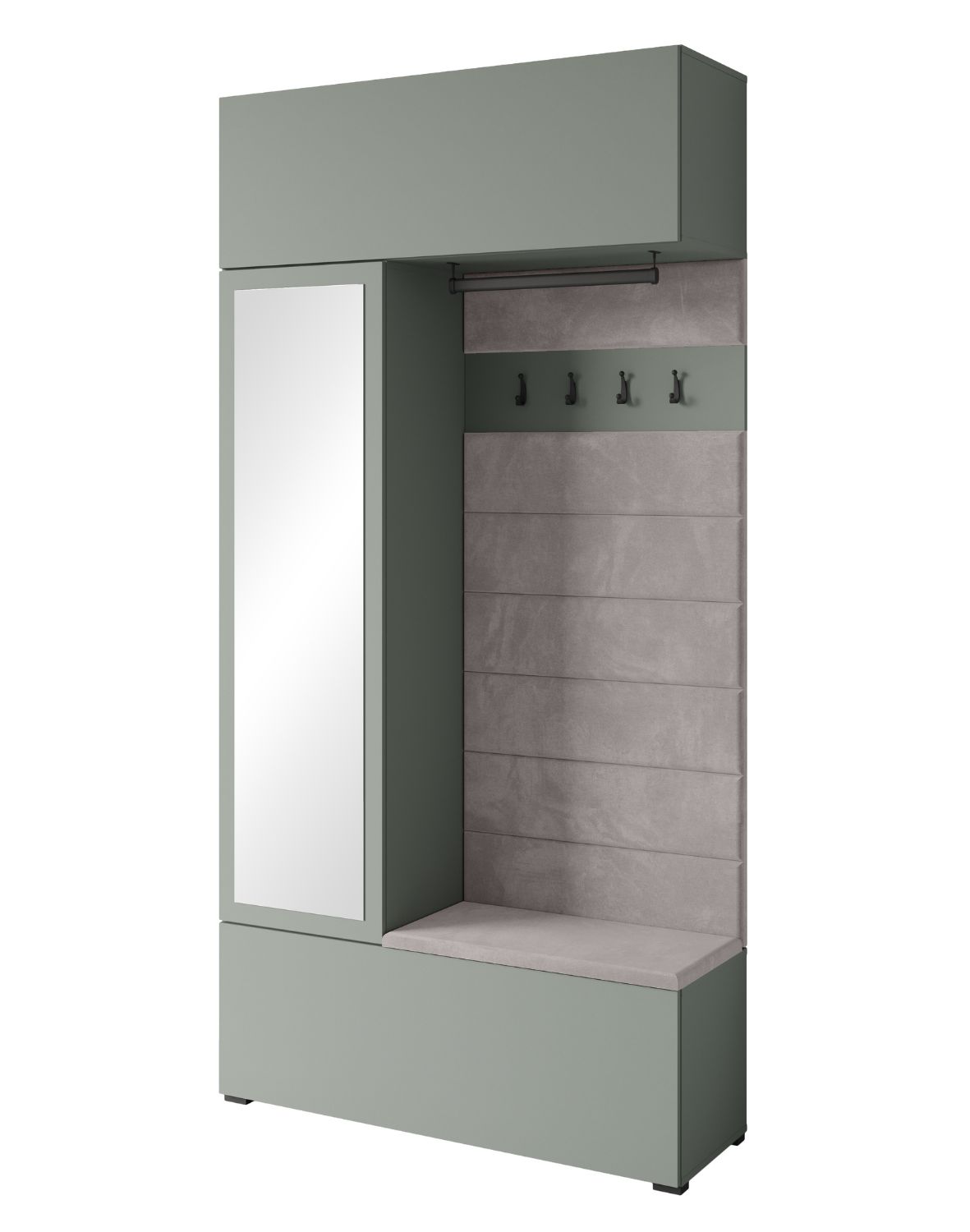 Předsíňová stěna se sedákem 115 cm Tejo mlhavě zelená (TEJ009C+TEJ244)