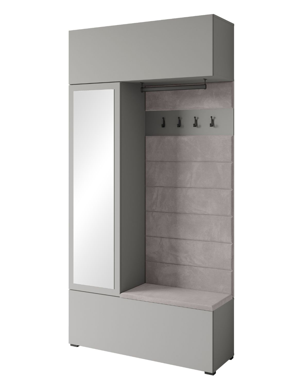 Předsíňová stěna se sedákem 115 cm Tejo šedý pallad (TEJ009M+TEJ244)