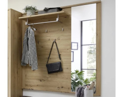 Předsíňový šatní panel se zrcadlem Tira, dub artisan