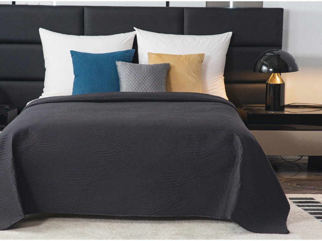 Přehoz na postel CADIZO tmavě šedý Rozměr: 200 x 220 cm