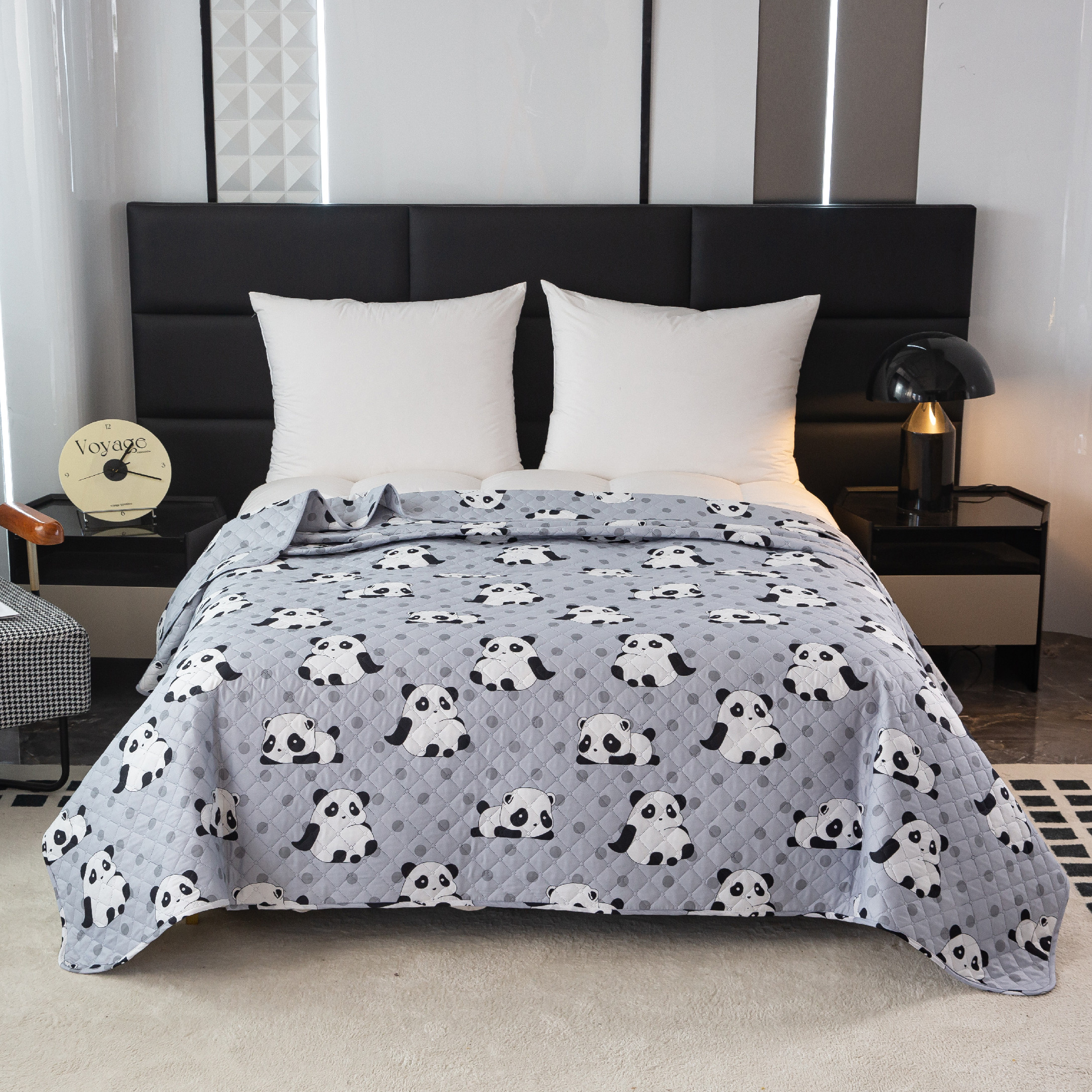 Přehoz na postel PANDA šedý Rozměr: 220 x 240 cm