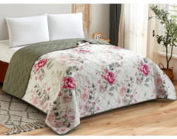 Přehoz postele Fiori 220x240 cm, květinový zelený