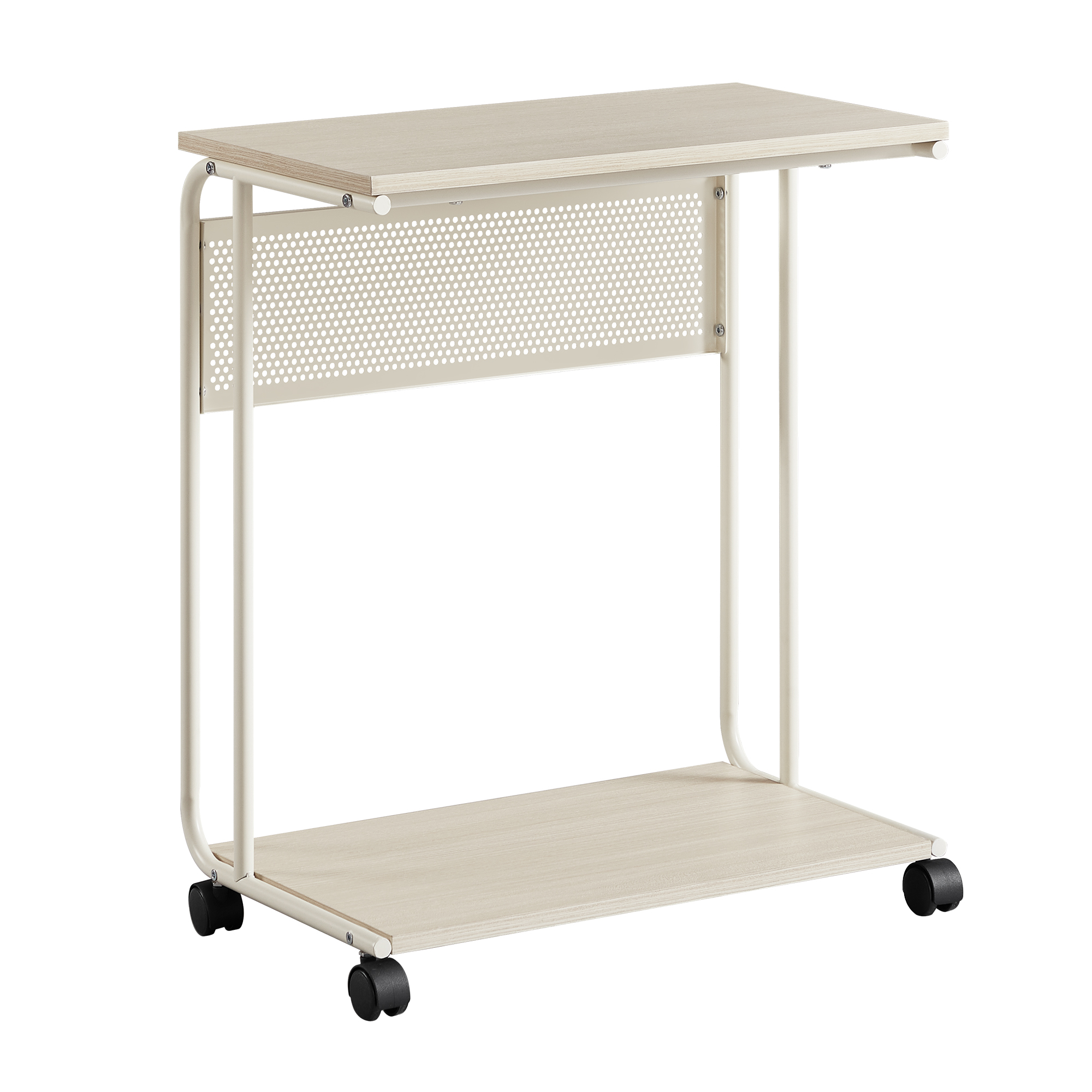 Příruční stolek na kolečkách MIREZO 55x33cm, béžový