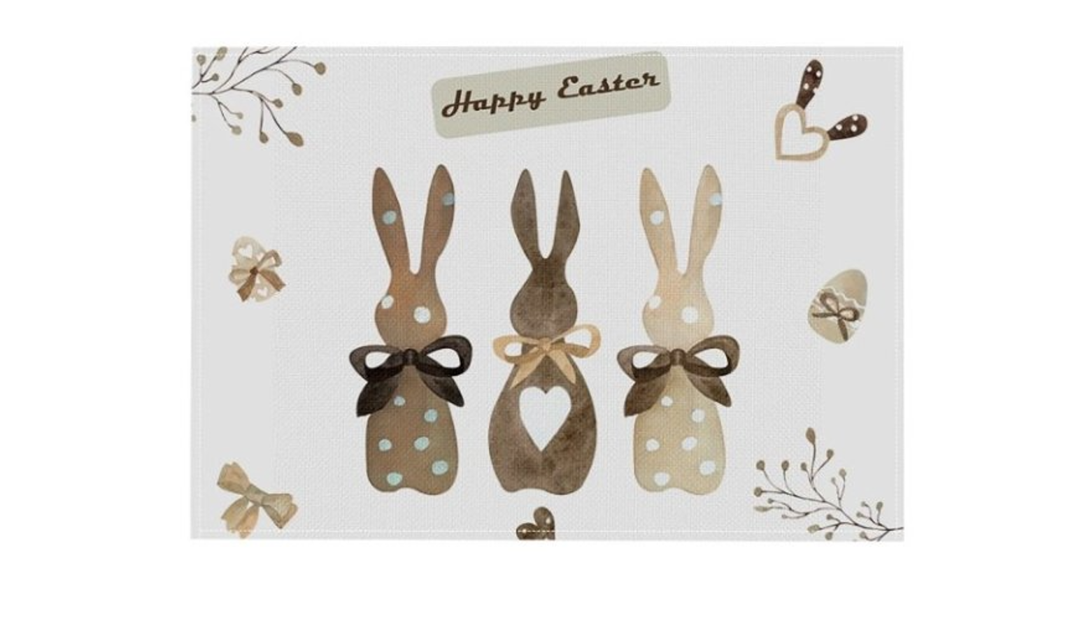 Prostírání na stůl HAPPY EASTER 30x45 cm bílé