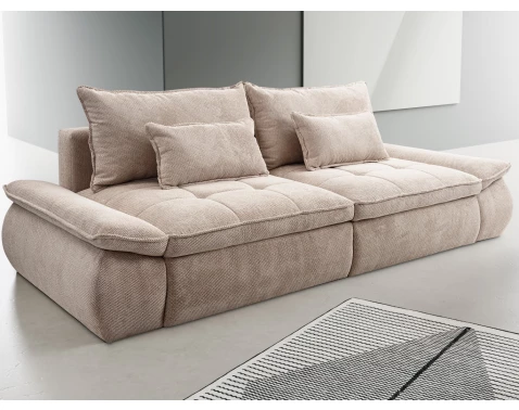 Prostorná pohovka Nube, béžová strukturovaná látka