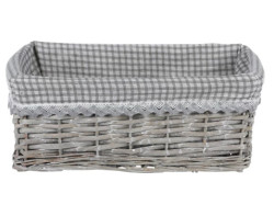 Proutěný košík Joy, šedý malý