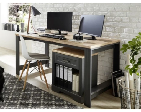 Psací stůl Jasmin, grafit/dub