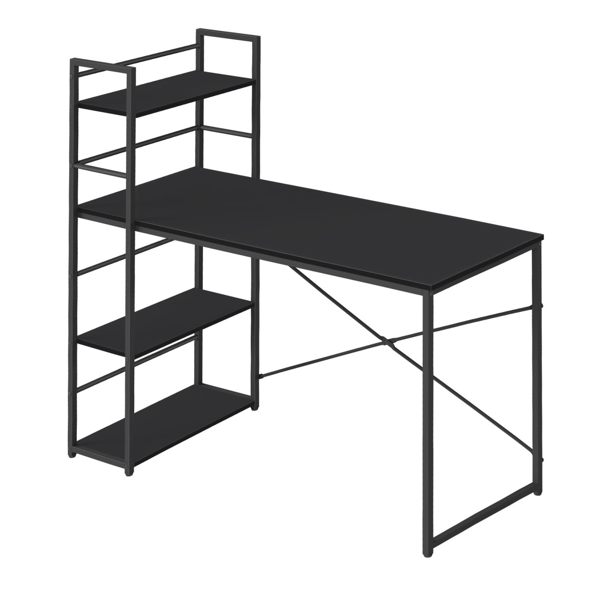 Psací stůl MAX 4.0 SONOMA s regálem 120x44 cm, černý