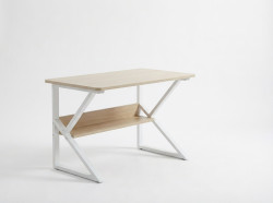 Psací stůl s policí SHAPE 80x40 cm, bílá/dub sonoma