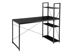 Psací stůl s regálem LOFTY 120x60 cm, černý