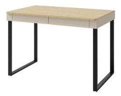 Psací stůl se zásuvkami Lucky, pískově béžová/olejovaný dub