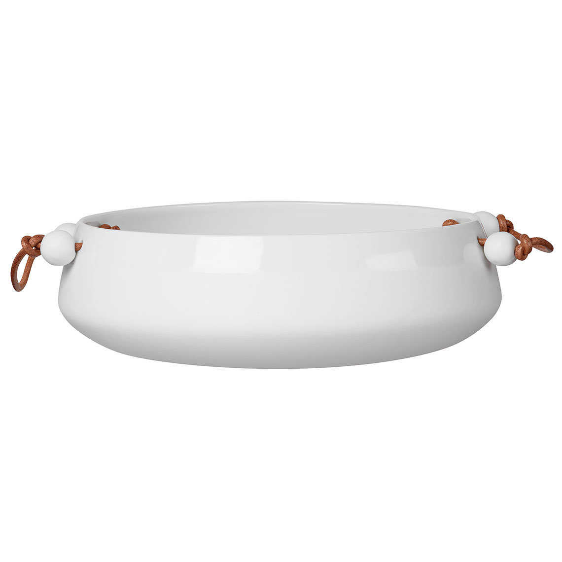 Räder Bílá porcelánová miska s koženou rukojetí