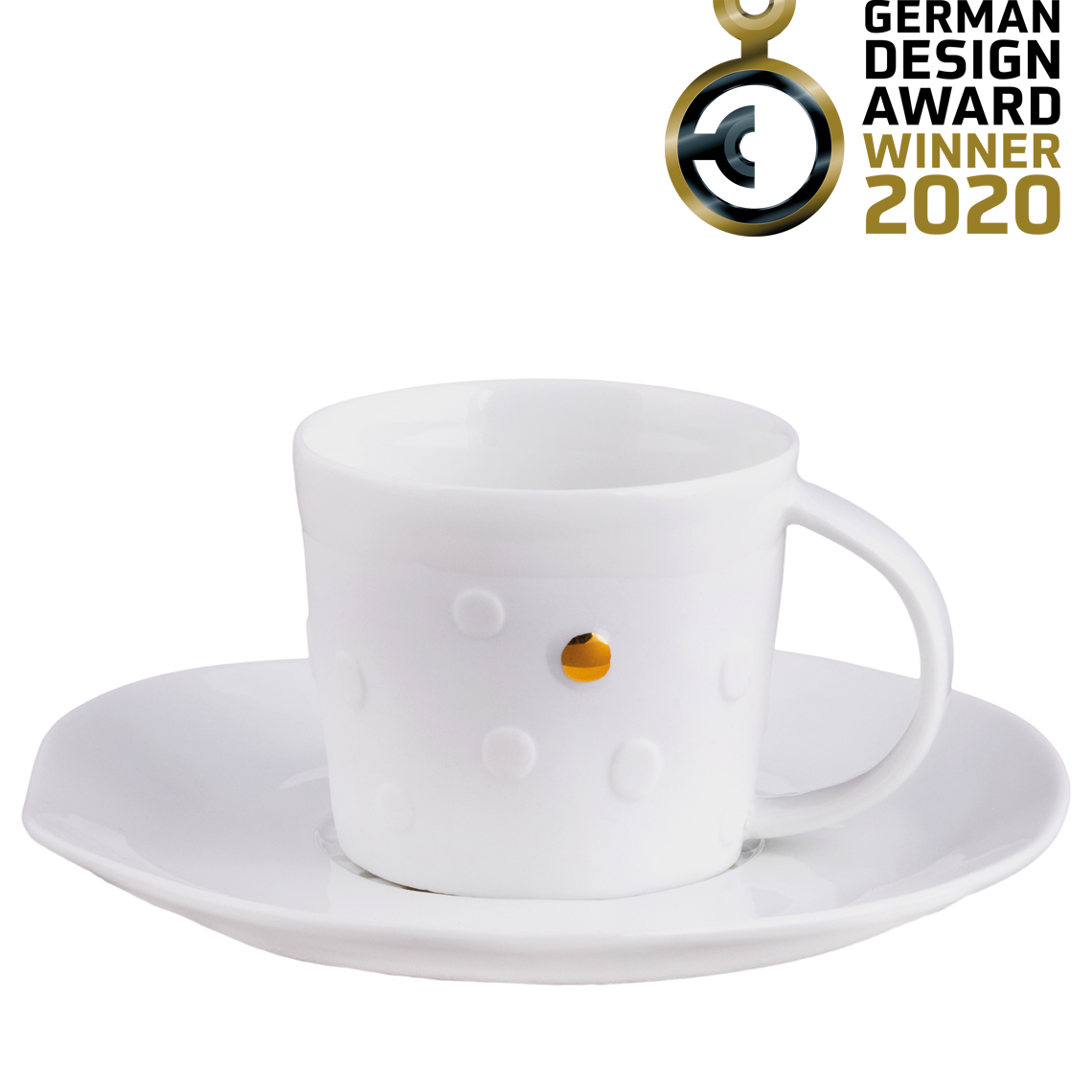 Räder Bílý porcelánový hrníček s podšálkem MIX & MATCH