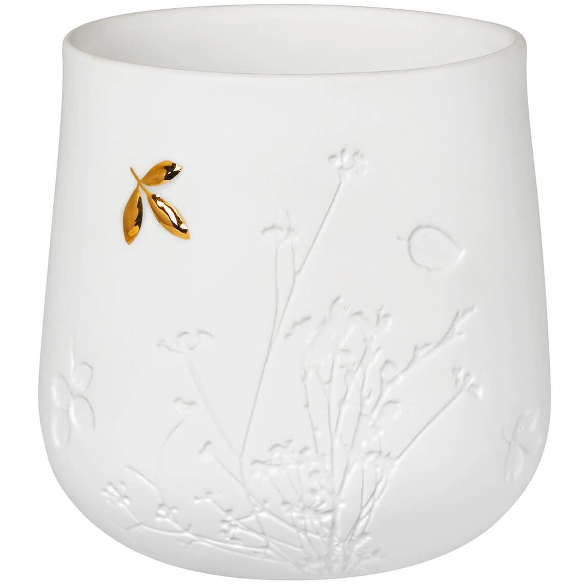 Räder Bílý porcelánový svícen GOLD LEAF