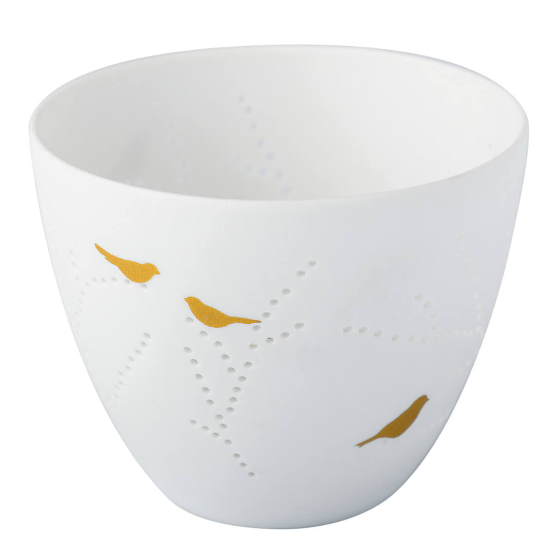 Räder Bílý porcelánový svícen SMALL BIRD