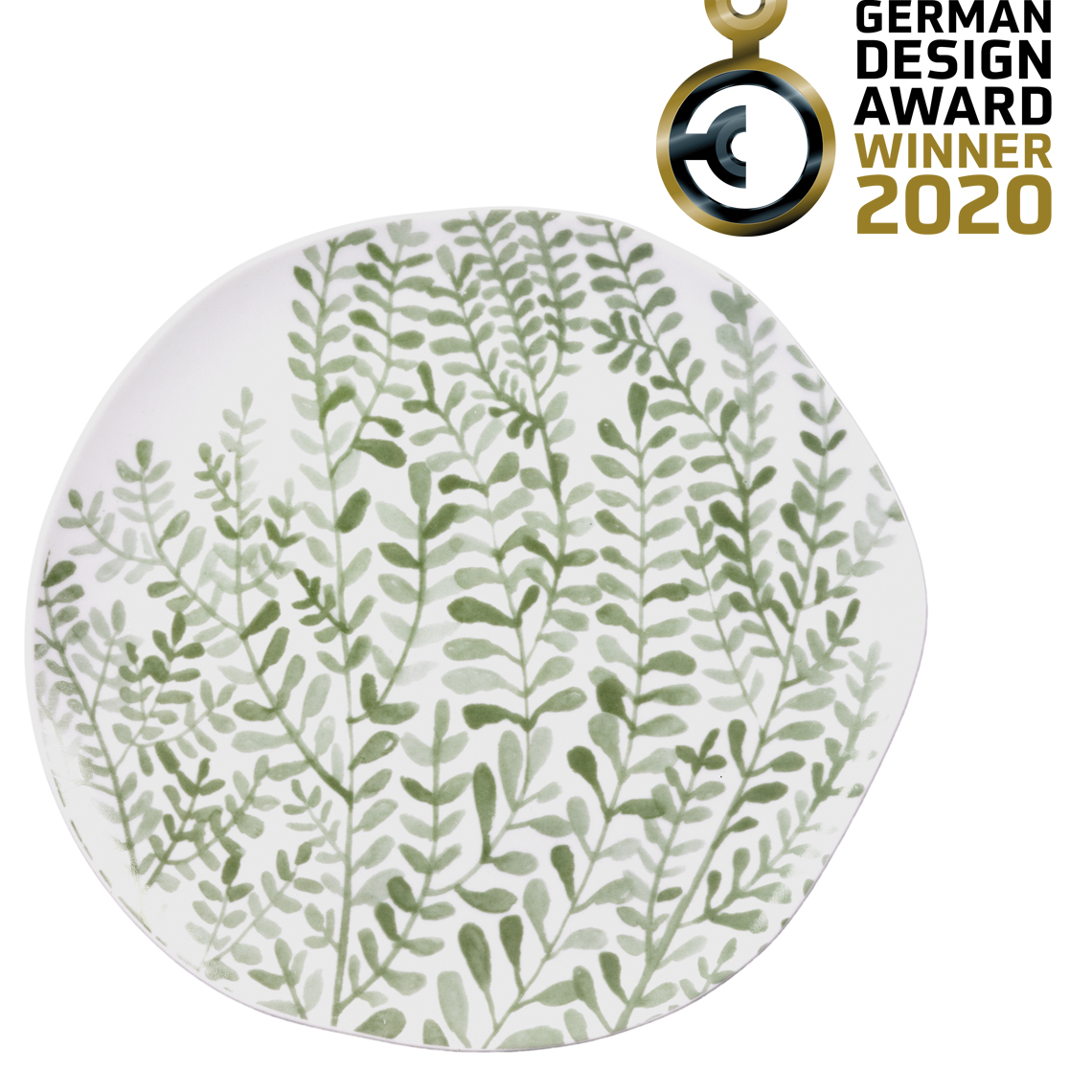 Räder Bílý porcelánový talíř FOLIAGE GREEN, střední