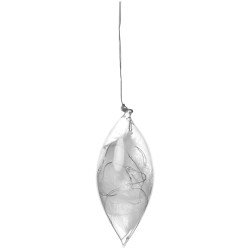 Räder LED skleněná ozdoba s peříčky, malá (14 cm)