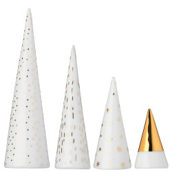 Räder Porcelánová sada LITTLE WINTER FOREST ve zlaté barvě, 4 ks