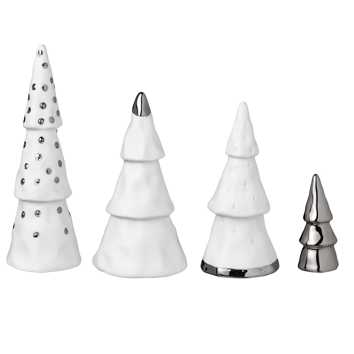 Räder Porcelánová sada WINTER FOREST ve stříbrné barvě, 4 ks