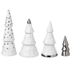 Räder Porcelánová sada WINTER FOREST ve stříbrné barvě, 4 ks