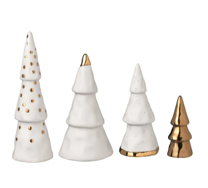 Räder Porcelánová sada WINTER FOREST ve zlaté barvě, 4 ks