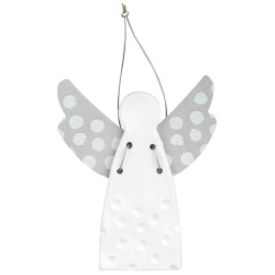 Räder Porcelánový mini anděl DOTS SILVER, závěsný