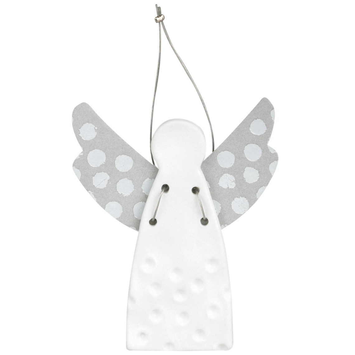 Räder Porcelánový závěsný anděl DOTS SILVER (9 cm)