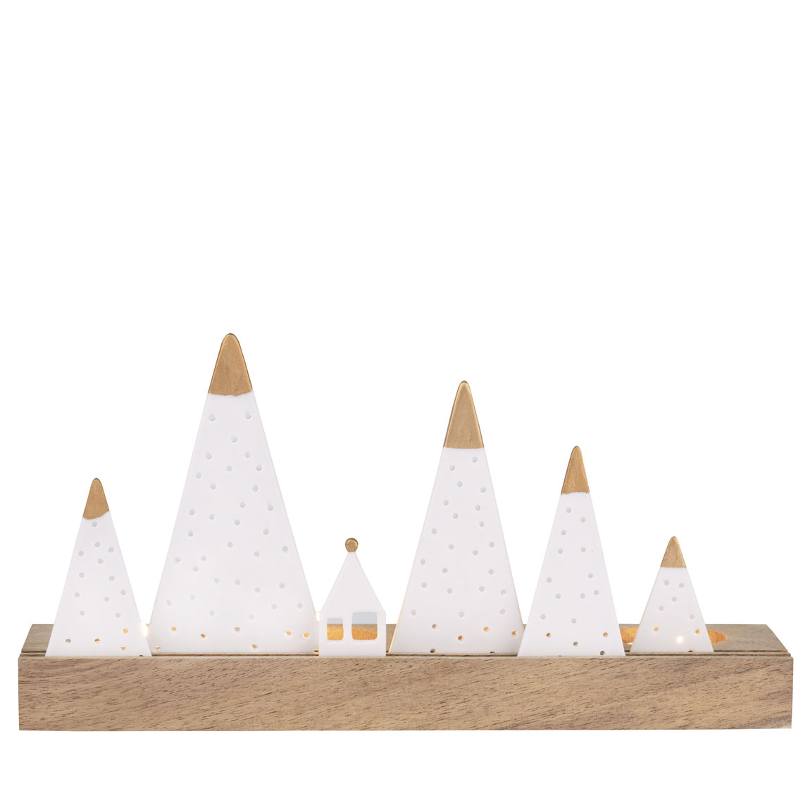 Räder Svícen HORY z porcelánu a akáciového dřeva