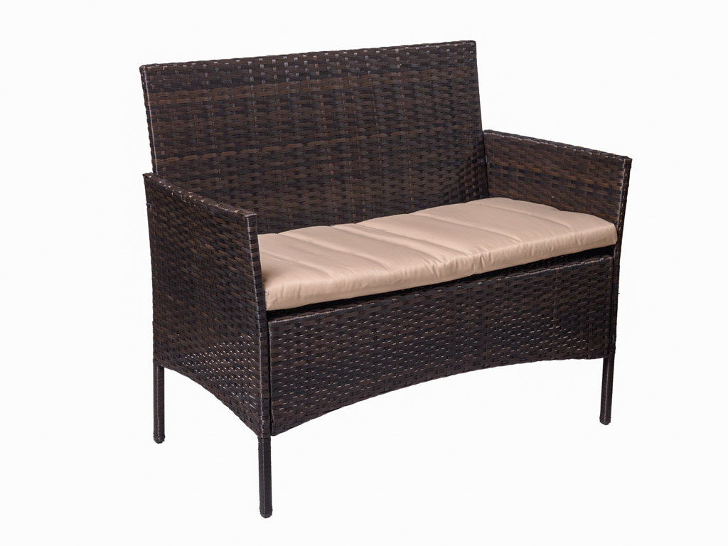 Ratanová zahradní pohovka TURIA, hnědá