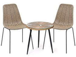 Ratanový balkonový set ADALYN hnědý