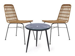 Ratanový balkonový set MILA černý