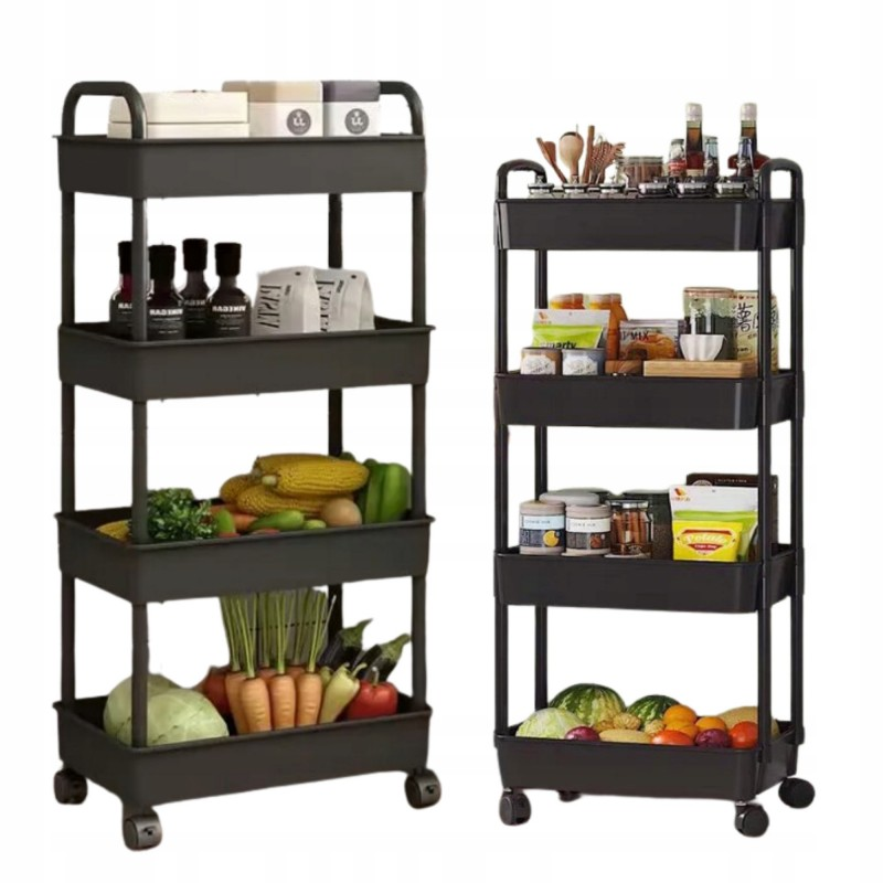 Regál na kolečkách POZIO 37x22x95 cm černý