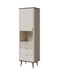 Regál na nožičkách se zásuvkami 60 cm Marly kašmír/ořech