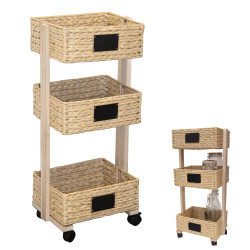 Regál se 3 pletenými košíky COOK