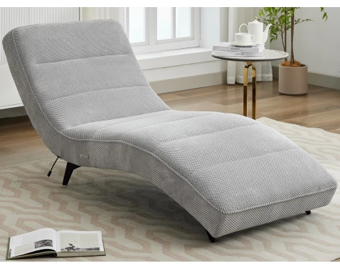 Relaxační lehátko s elektrickým polohováním Monaco, světle šedá látka